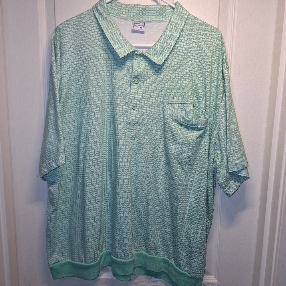 Haband Casual Joe Light Green Polo Shirt with Pocket Mens 2XL